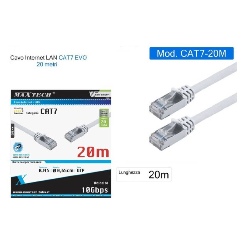 CAVO DI RETE 20MT CAT 7 MAXTECH